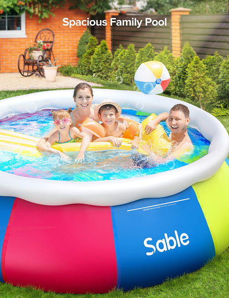 Sable Inflatable Swimming Pool Above Ground Pool 10ft x 30in Fast Set Pools for Kids Adults Toddlers Summer Backyard Garden Outdoor with Pool Cover