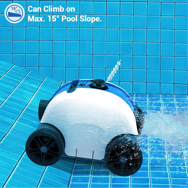 PAXCESS Cordless Automatic Pool Cleaner, Robotic Pool Cleaner with 5000mAh Rechargeable Battery, 60-90 Mins Working Time, IPX8 Waterproof, Lightweight, Good for Cleaning In-Ground/Above Ground Pool