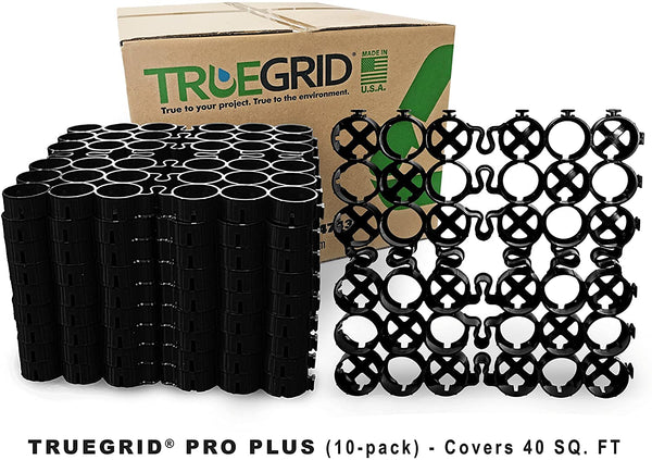 TRUEGRID PRO Plus (1.8" Depth) Permeable Pavers, Roads, Parking Lots, Stables (10-Pack, 40 SQFT)