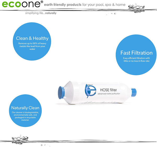 ecoone | Outdoor & Indoor Water Hose Filter | Home & Garden Water Purifier | Pool & Spa Pre-Filter | Dissolves Heavy Metals, Lime, Scale | Under Sink Water Filter | Travel Water Filter | Single Filter