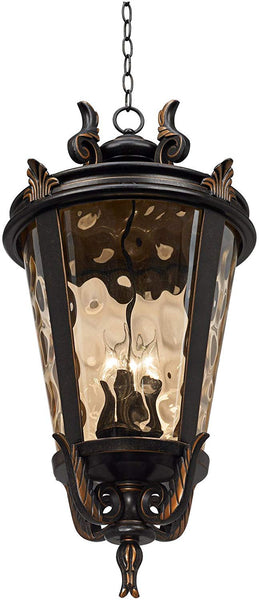 Casa Marseille Traditional Outdoor Ceiling Light Hanging Veranda Bronze 30"