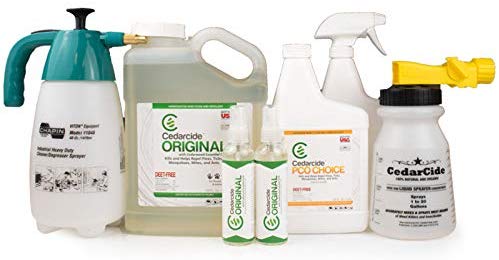 Cedarcide Indoor/Outdoor Kit (Medium) Contains Original Biting Insect Spray Quart + PCO Choice Cedar Oil Concentrate Lawn Bug Spray Kills and Repels Fleas, Ticks, Ants, Mites, and Mosquitoes