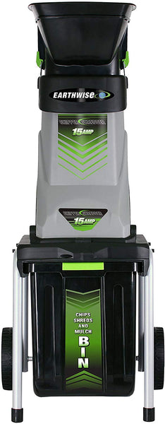 Earthwise GS70015 15-Amp Garden Corded Electric Chipper/Shredder, Collection Bin