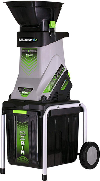 Earthwise GS70015 15-Amp Garden Corded Electric Chipper/Shredder, Collection Bin