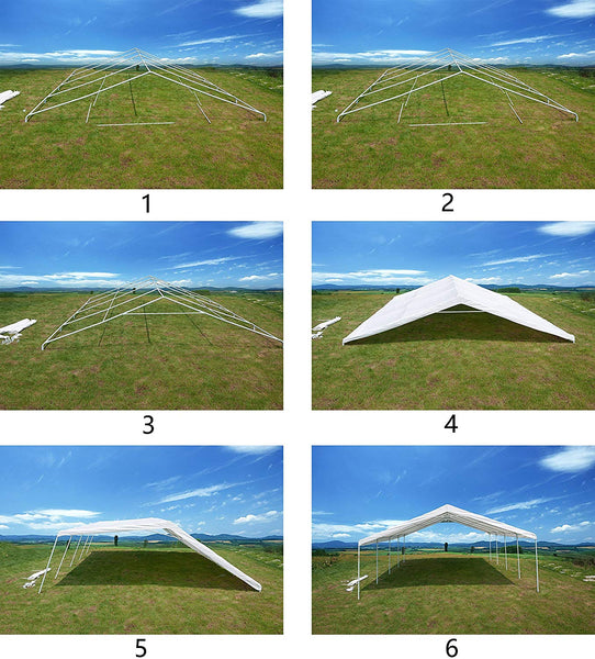 GOJOOASIS 20 x 20 ft Heavy Duty Outdoor Metal Carport