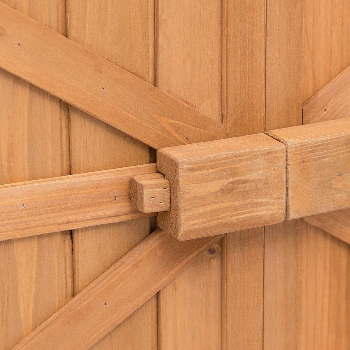 Goplus Wooden Garden Shed Outdoor Storage Cabinet Fir Wood Double Door –  Pete's Patio, Lawn & Garden