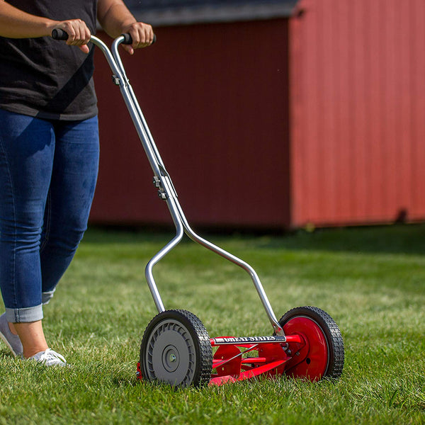 Great States 304-14 14-Inch 5-Blade Push Reel Lawn Mower, Red