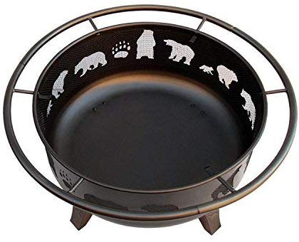 Landmann 23875 Fire Dance Bear and Paw Fire Pit, Metallic Brown