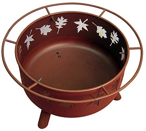 Landmann 28673 Big Sky Tree Leaves Fire Pit, Georgia Clay, 12.5-inches Deep