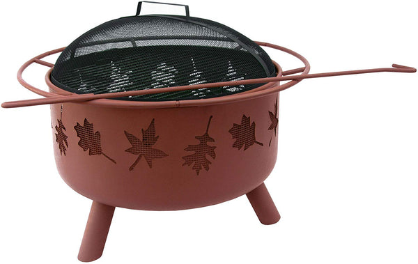 Landmann 28673 Big Sky Tree Leaves Fire Pit, Georgia Clay, 12.5-inches Deep