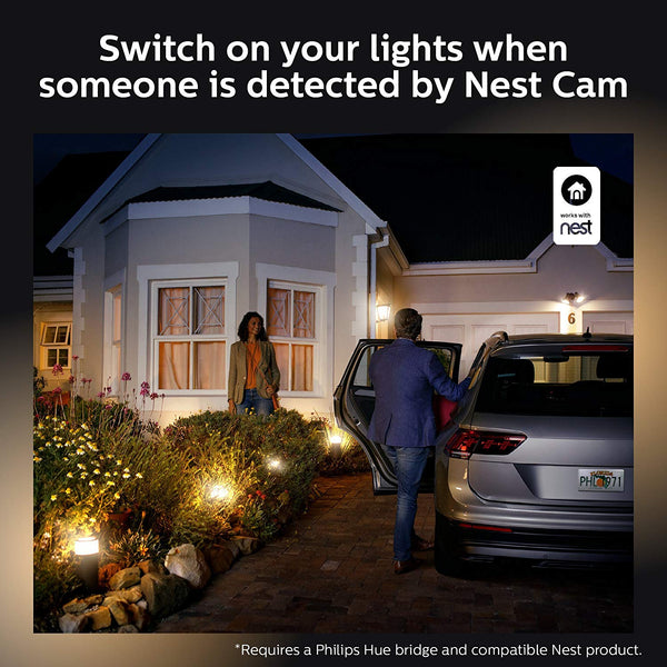 Philips Hue Inara White Outdoor Lantern, Wall Fixture & 1 Hue White A19 LED Smart Bulb