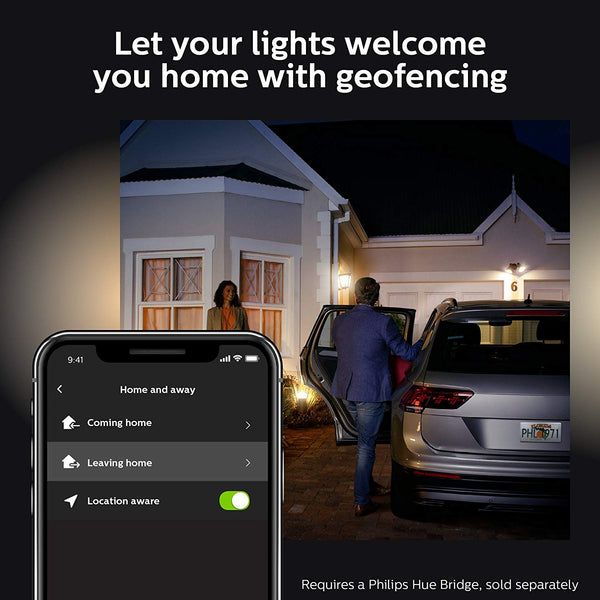 Philips Hue Inara White Outdoor Lantern, Wall Fixture & 1 Hue White A19 LED Smart Bulb
