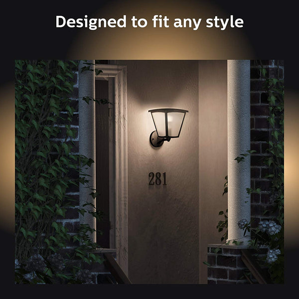 Philips Hue Inara White Outdoor Lantern, Wall Fixture & 1 Hue White A19 LED Smart Bulb