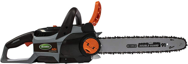 Scotts LCS31140S 14 in. 40-Volt Lithium Ion Cordless Chainsaw, 2Ah Battery and Charger Included