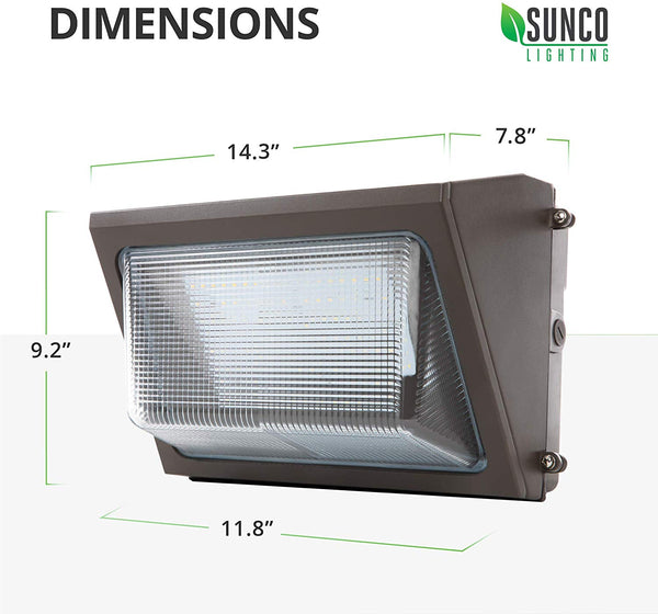 Sunco Lighting 6 Pack 80W LED Wall Pack, Daylight 5000K, 7600 LM, HID Replacement