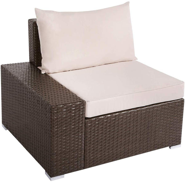U-MAX Patio PE Rattan Wicker Sofa Set Outdoor Sectional Furniture Chair Set with Cushions and Tea Table