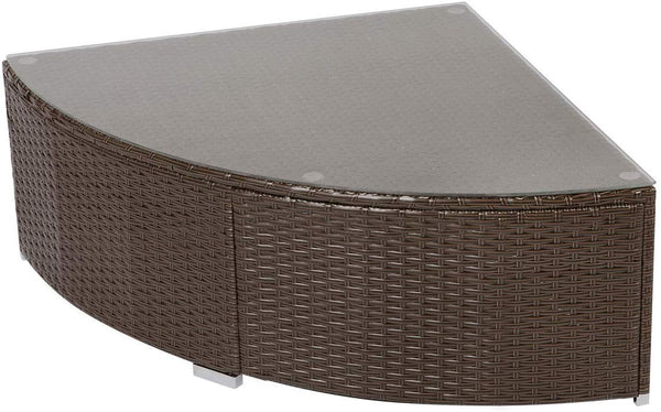 U-MAX Patio PE Rattan Wicker Sofa Set Outdoor Sectional Furniture Chair Set with Cushions and Tea Table