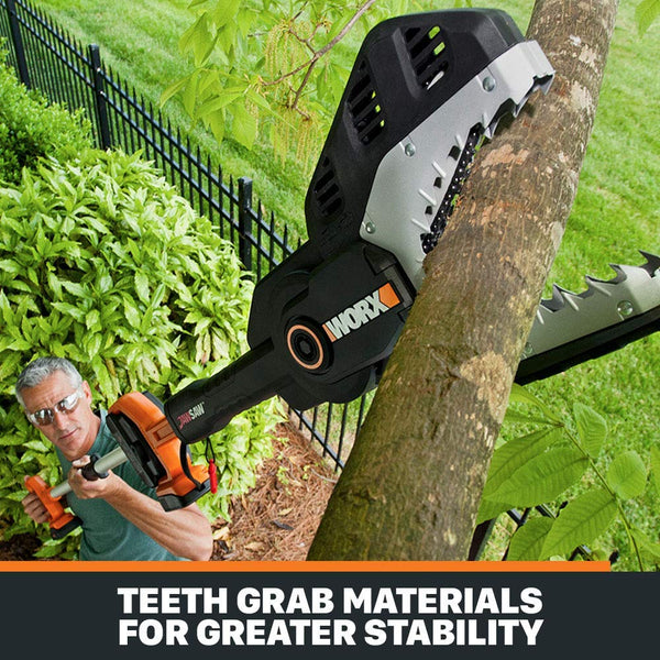 WORX WG321 20V PowerShare Cordless Electric Chainsaw with Extension Pole
