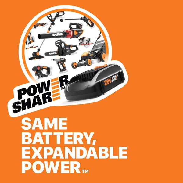 WORX WG779 40V Power Share 4.0 Ah 14" Lawn Mower w/ Mulching & Intellicut (2x20V Batteries)