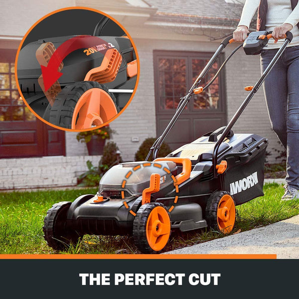WORX WG779 40V Power Share 4.0 Ah 14" Lawn Mower w/ Mulching & Intellicut (2x20V Batteries)