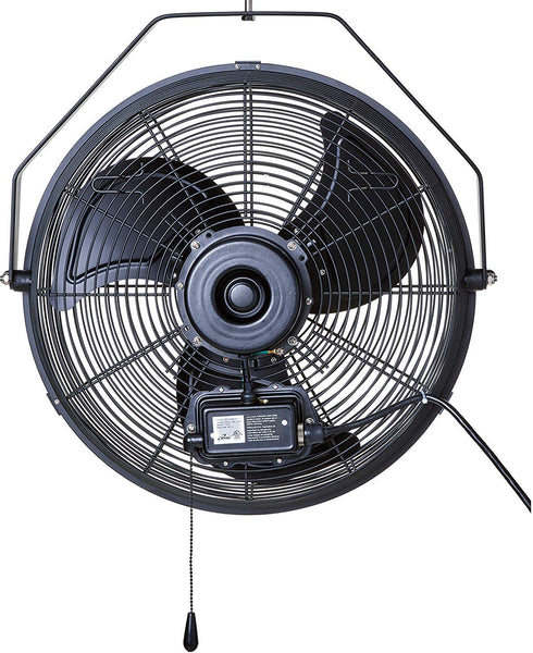 iLIVING ILG8E18-15 Wall Mount Outdoor Waterproof Fan, 18", Black
