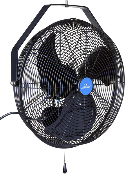 iLIVING ILG8E18-15 Wall Mount Outdoor Waterproof Fan, 18", Black