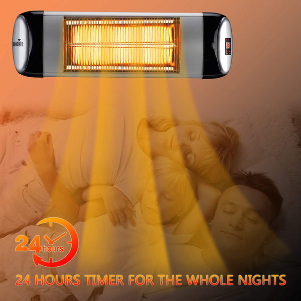 sundate Outdoor Heater, Electric Patio Heater Wall-Mount Radiant Home Heater with Remote Control