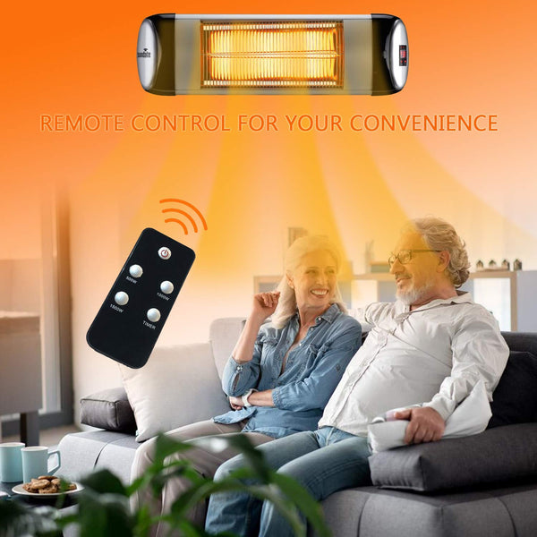sundate Outdoor Heater, Electric Patio Heater Wall-Mount Radiant Home Heater with Remote Control