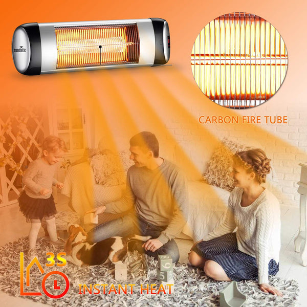 sundate Outdoor Heater, Electric Patio Heater Wall-Mount Radiant Home Heater with Remote Control