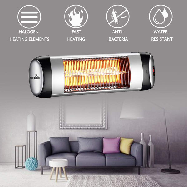 sundate Outdoor Heater, Electric Patio Heater Wall-Mount Radiant Home Heater with Remote Control