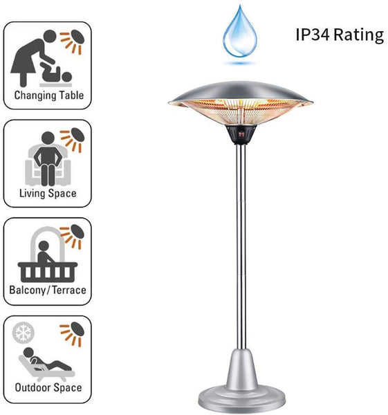 sundate Outdoor Patio Heater, Electric Outdoor Heater Free-Standing