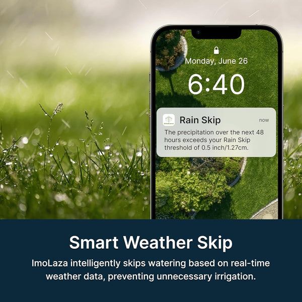 Smart Sprinkler Controller - WiFi Irrigation Timer with 6 Zones, Weather-Based Watering System