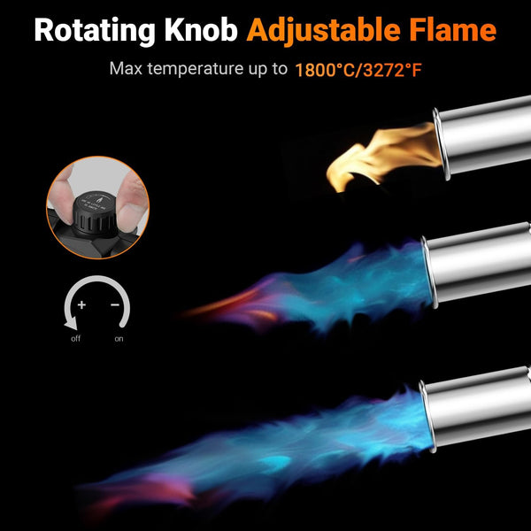 Sondiko Propane Torch Weed Burner, High Output Weed Torch Flamethrower, 30" Detachable Long Arm Heavy Duty Blow Torch For Garden, Wood, Ice, Snow, Melting(PROPANE TANK NOT INCLUDED)