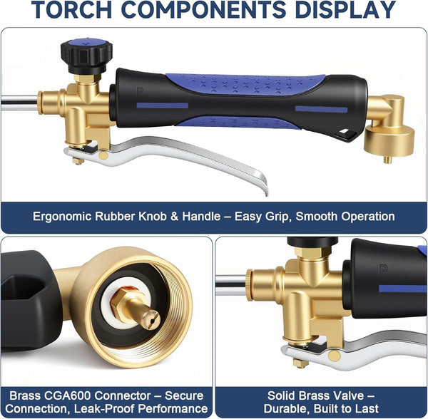 Weed Torch Propane Burner,Blow Torch Flame Thrower,Weed Burner with Trigger and Ergonomic Handle for Outside Weeding,Roofing,Snow Melting,Charcoal Starter(Fuel Cylinder Not Included)