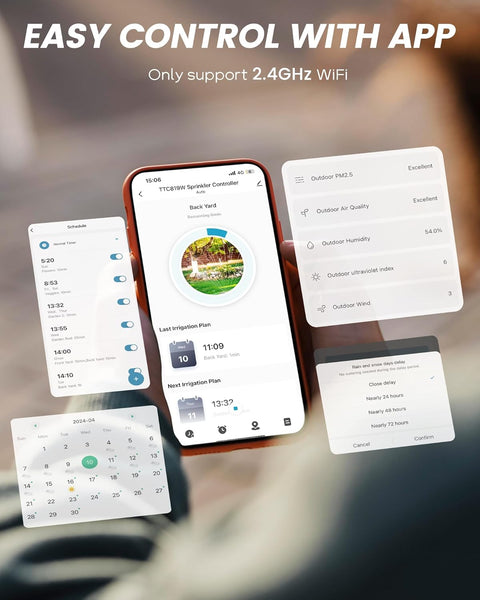 RAINPOINT 8-Zone Smart Sprinkler Controller - WiFi Irrigation Timer with Weather Intelligence