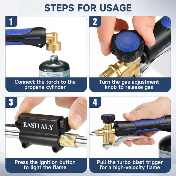 Weed Torch Propane Burner,Blow Torch Flame Thrower,Weed Burner with Trigger and Ergonomic Handle for Outside Weeding,Roofing,Snow Melting,Charcoal Starter(Fuel Cylinder Not Included)