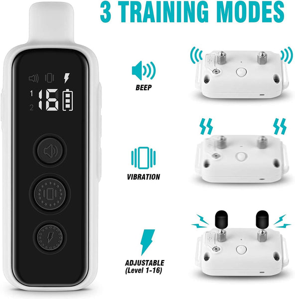 Bousnic Shock Collar for Dogs - Waterproof Rechargeable Dog Electric Training Collar with Remote for Small Medium Large Dogs