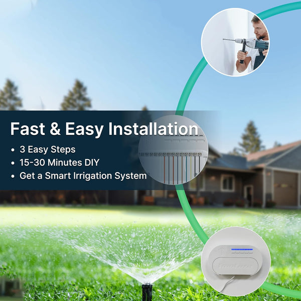 Smart Sprinkler Controller - WiFi Irrigation Timer with 6 Zones, Weather-Based Watering System