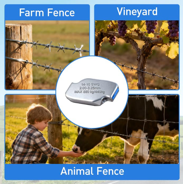 Medium Wire Joiner 14-10ga. 100ct, Connecting 14-10 Gauge Wire, High Tensile, Reusable, Tool-Free, Wire Joiner for Agriculture, Electric Power, Construction Applications