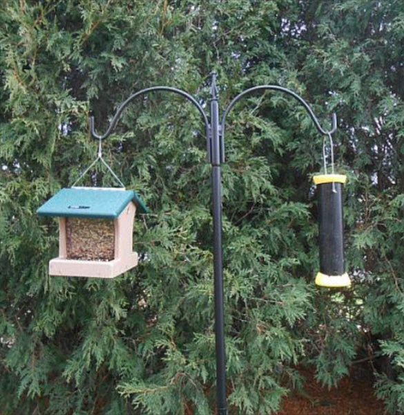 Birds Choice 2 Arm Topper Bird Feeder Pole Set with Squirrel Baffle