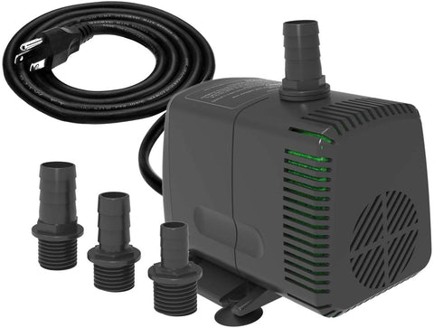 Knifel Submersible Pump 880GPH Ultra Quiet with Dry Burning Protection 10.2ft High Lift for Fountains, Hydroponics, Ponds, Aquariums & More