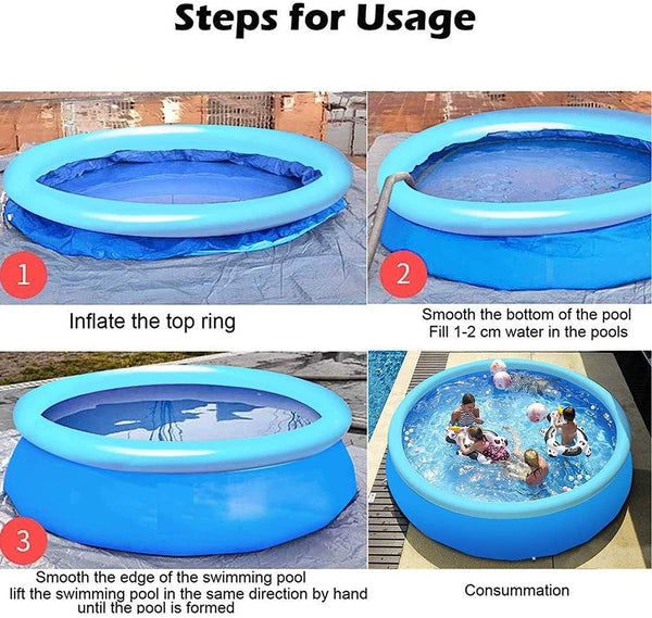 10ft Inflatable Pool Above Ground Pool Swimming Pool with Pump - 120"X72"X22" Full-Sized Large Inflatable Big Pool