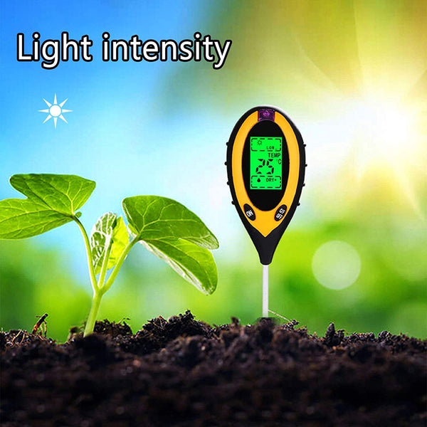 Soil Tester Moisture,Digital Plant Thermometer,4-in-1 soil tester,Soil Moisture Meter Plant Test,Sensor Hygrometer Soil Tester,Plant Water Meter Indoor & Outdoor for Potted plants, gardens, lawns