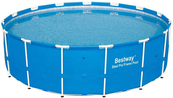 Bestway 56687E Pro MAX Above Ground, 15ft x 42in | Steel Frame Round Pool Set | Includes All You Need, 15' x 42", Grey