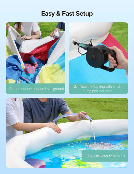 Sable Inflatable Swimming Pool Above Ground Pool 10ft x 30in Fast Set Pools for Kids Adults Toddlers Summer Backyard Garden Outdoor with Pool Cover
