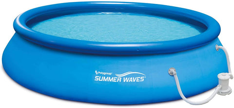 Summer Waves 15ft x 36in Quick Set Inflatable Above Ground Swimming Pool with Filter Pump