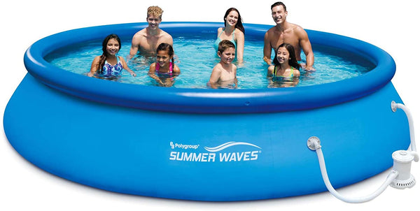 Summer Waves 15ft x 36in Quick Set Inflatable Above Ground Swimming Pool with Filter Pump