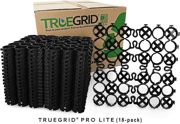 TRUEGRID PRO LITE (1" Depth) Permeable Pavers, (DIY) Driveway-in-a-Day, Patio, RV Pad, Drive-On Grass & Gravel (18-Pack, 72 SQ FT)