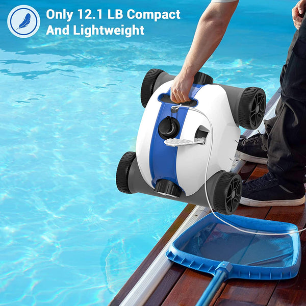PAXCESS Cordless Automatic Pool Cleaner, Robotic Pool Cleaner with 5000mAh Rechargeable Battery, 60-90 Mins Working Time, IPX8 Waterproof, Lightweight, Good for Cleaning In-Ground/Above Ground Pool