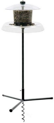 Droll Yankees Squirrel Proof Bird Feeder, Pole Cardinal Bird Feeders, Jagunda, 7.5 Feet, Auger Anchor, Clear, JGA